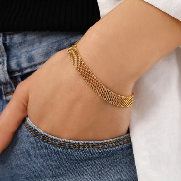 18k gold mesh bracelet - Picture 1 of 1